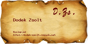 Dodek Zsolt névjegykártya